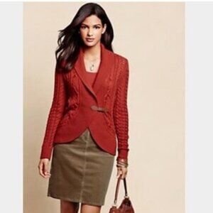 Talbots Red Cable Knit Sweater